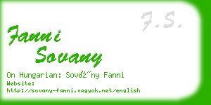 fanni sovany business card